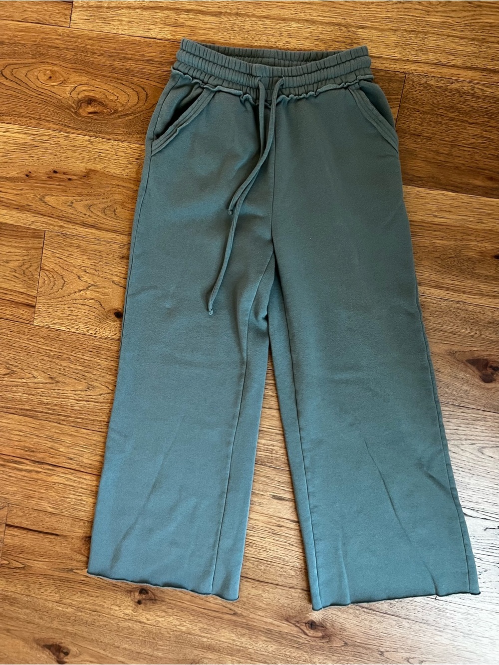 Zenana Outfitters Teal Wide-Leg Drawstring Sweatpants - Picture 2 of 6